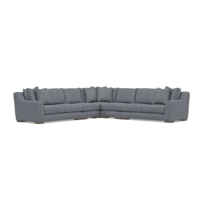 Sectional, Gray Polyester Blend, 35" H x  140" W x 140" D, Symmetrical