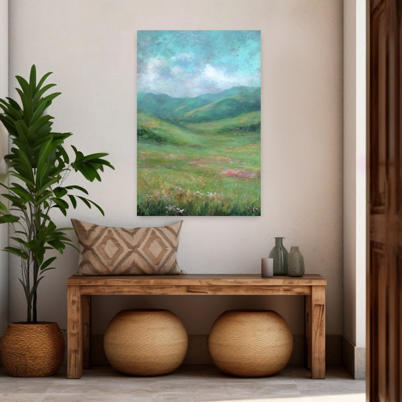 Impression d'art contemporain abstrait Fairytale Mountain, 48" H x 32" W