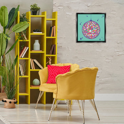 Cadre flottant géométrique moderne disco, design par Sazerelli Designs