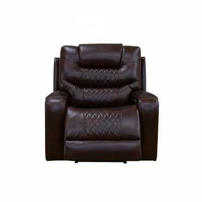 Sillón Reclinable Individual Con Luz LED, Eléctrico Y Puerto USB, Ideal Para Sala De Estar, Autocaravana O Cine. (Dark Brown)