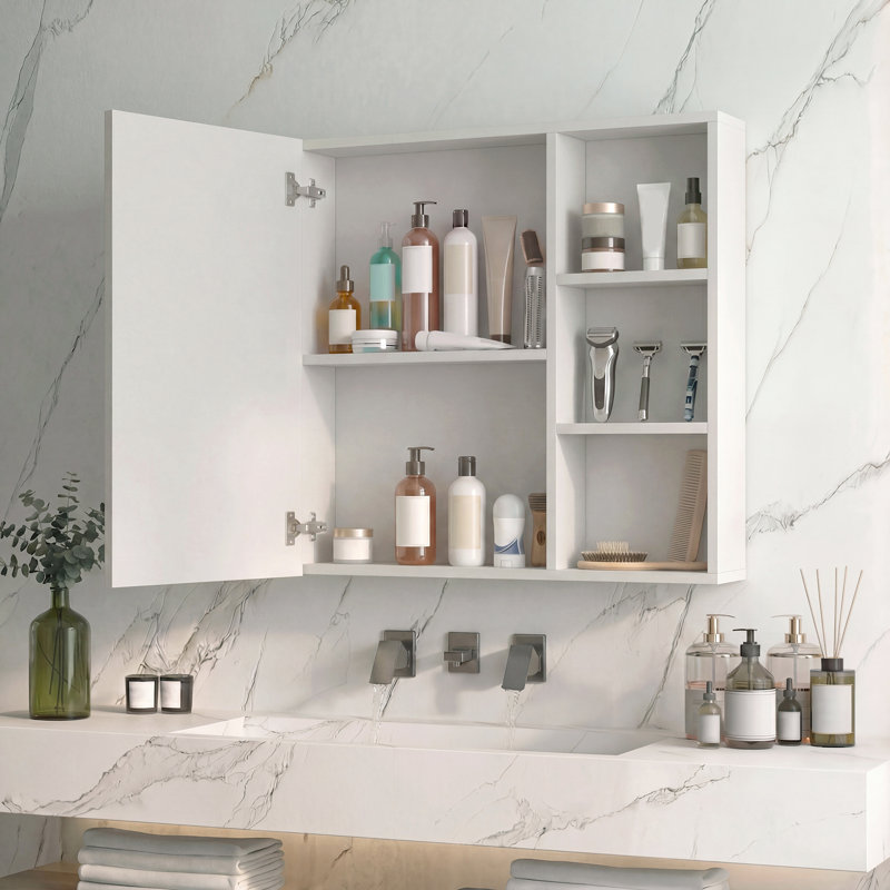 W H Wall Mounted Optional Medicine Cabinet Mirror 3