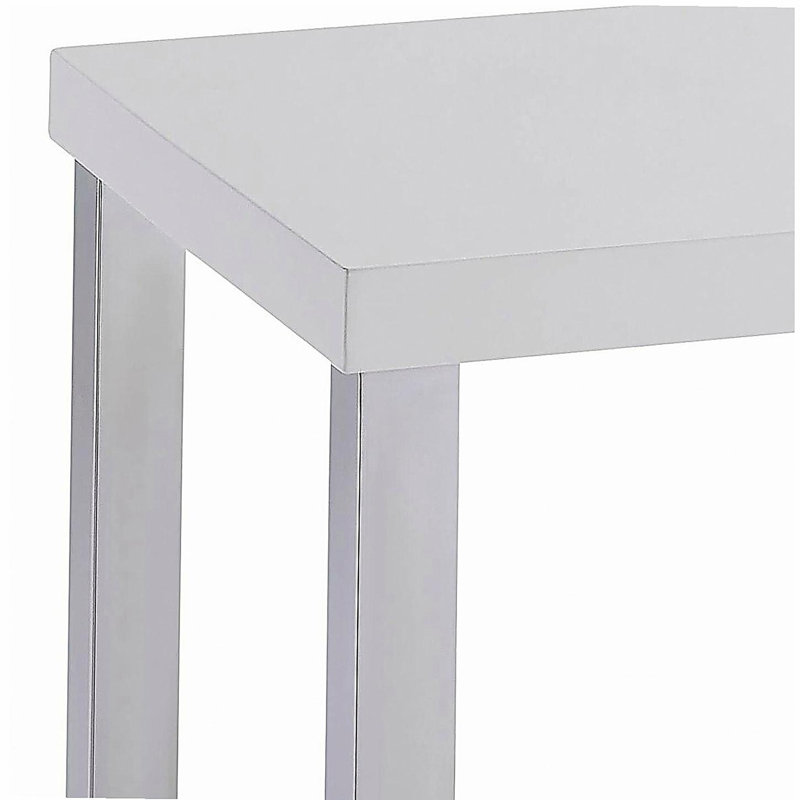 Armoire de chevet blanc brillant et chrome