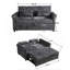 Canapé-lit de 58,27 po avec revêtement en chenille moderne et dossier réglable - Canapé-lit coulissant classique - Confortable pour le salon ou la chambre à coucher - Tissu gris foncé
