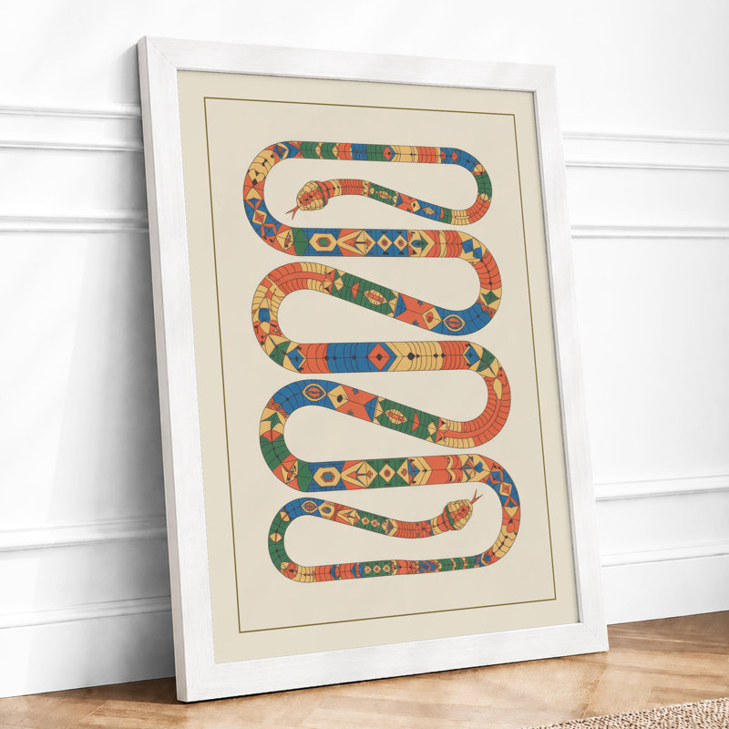 Serpent Stack Geometric - Print, A2 - 59.4 x 42.0 cm, White