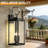 Extra Large Outdoor Wall Light Fixture 3-Light, Black Modern Porch Lantern Wall Sconce, Waterproof Exterior Coach Lamp For House (2-Pack)