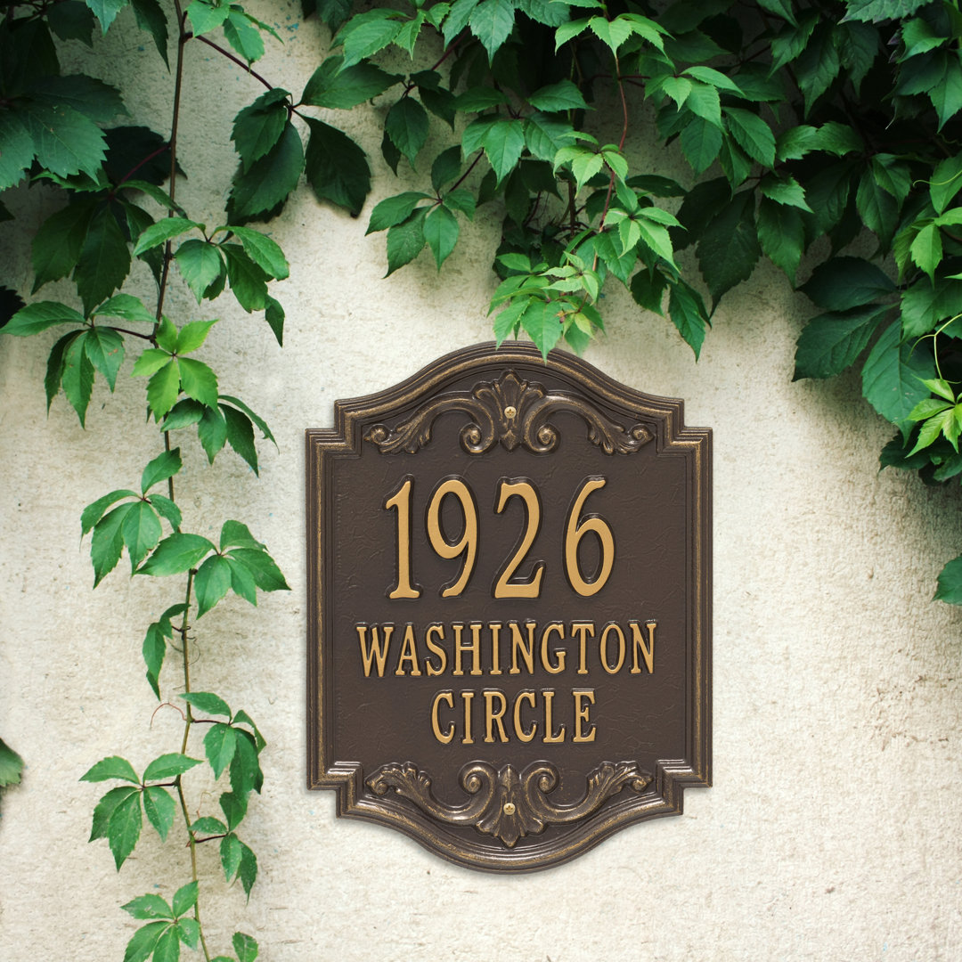 Signature Series 3-Line Wall Address Plaque Whitehall Products Background 