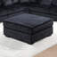 Ensemble de canapé modulaire 6 pièces de style contemporain avec porte-gobelet usb en velours côtelé finition noire-312737679