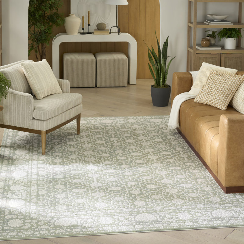 Tapis intérieur sauge Nourison Grace, Rectangle 5 pi 3 po x 7 pi 3 po
