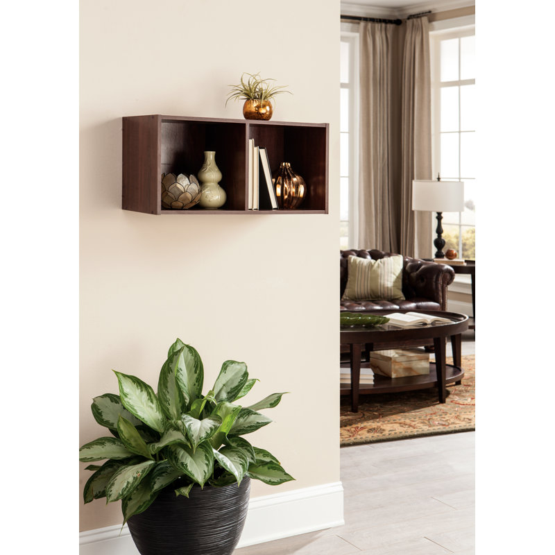 Dark Cherry 24.6" Laminated Wood 2-Cube Bookcase Organizer