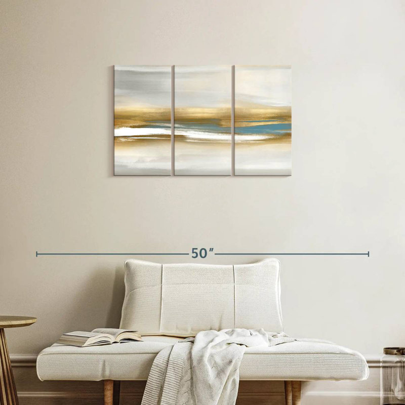 Avery Highlight - or et bleu sarcelle I, H 20 po x l 33 po