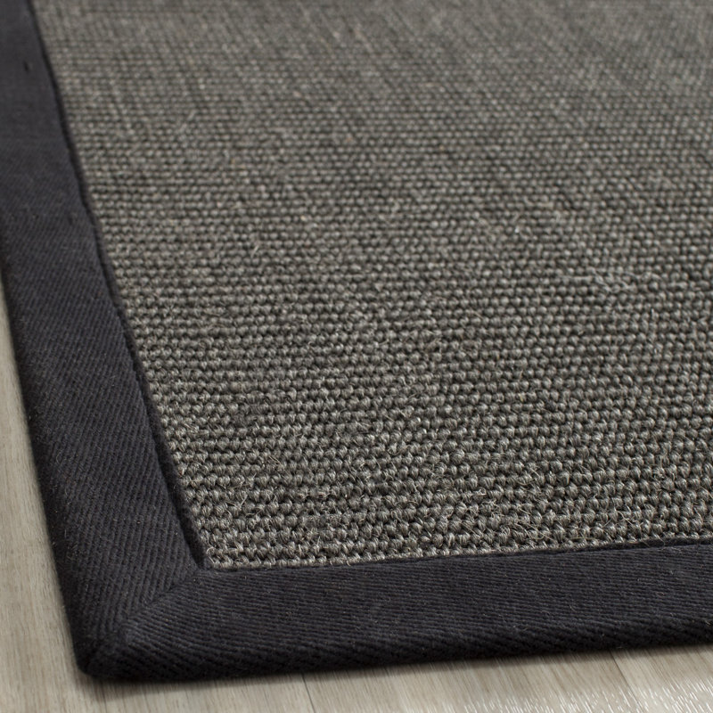 Tapis gris anthracite en jute / sisal Dollard, Carré 4 pi