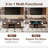 Walnut Rectangular Coffee Table With 86.2''W Extendable Sliding Top And Storage Cabinets & Hidden Compartment, Elegant Living Room Furniture
