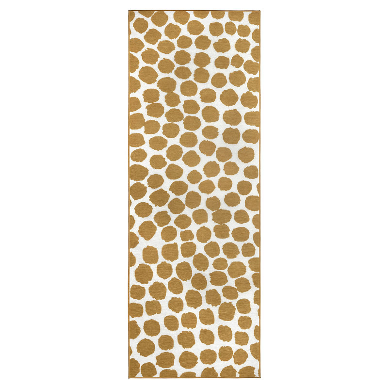 Tapis beige Puff Dotty, Tapis de couloir 2,5 pi x 7 pi