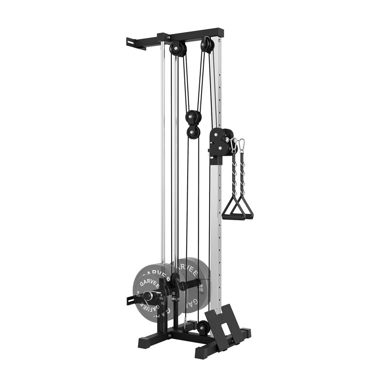 Système de poulie murale double station de câble - 18 positions réglables LAT Pulldown & Crossover Machine avec barre et poignées pour la musculation à domicile