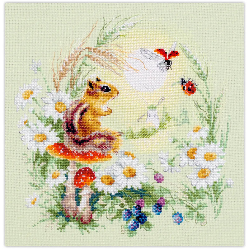  Ensemble de point de croix compté, Meadow Stories. Chipmunk 510-353