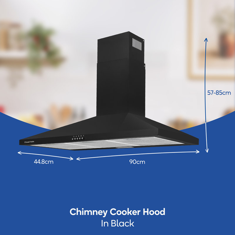 Russell Hobbs® Chimney Cooker Hood, Black, 90cm
