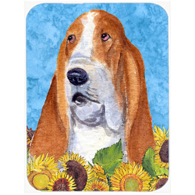 Basset Hound Glass Cutting Board