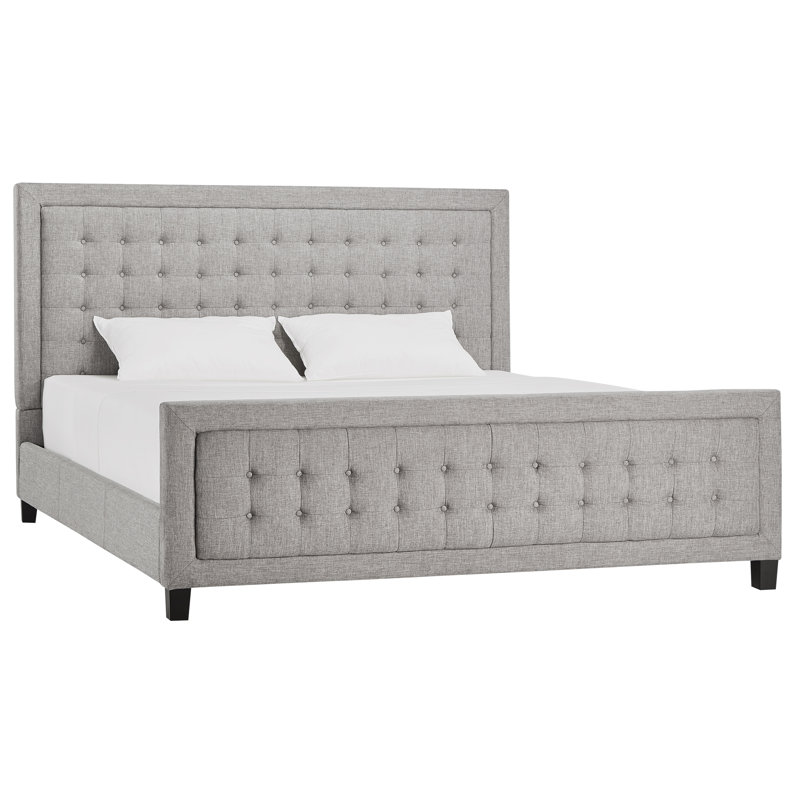 Kaster Upholstered Standard Bed, Queen, Pewter Grey Linen