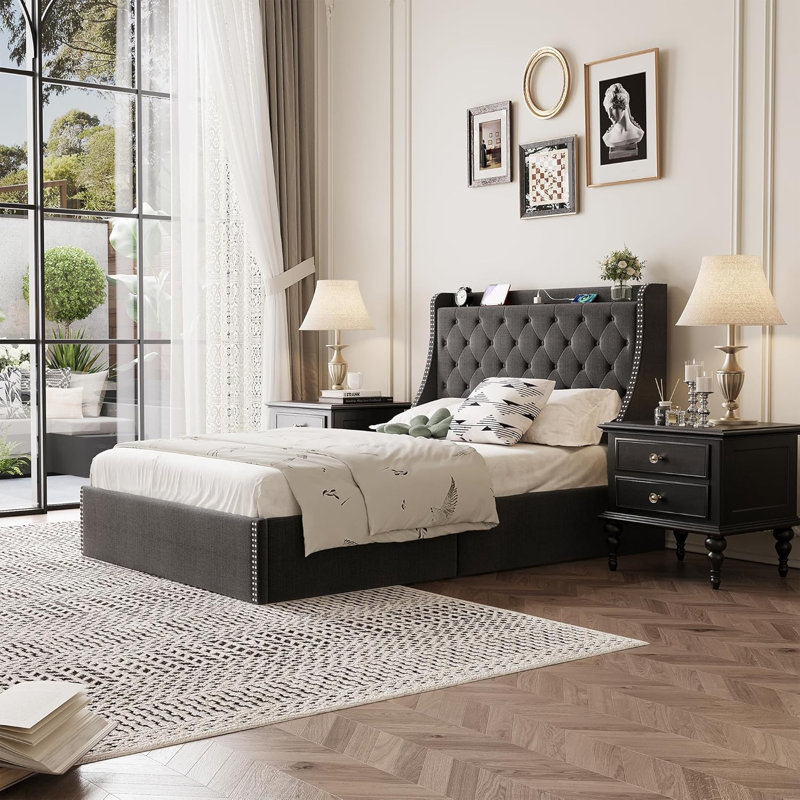 Bed, Full , Grey
