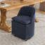 Ensemble de 2 chaises de salle à manger en chenille avec roues universelles, bleu-388137300