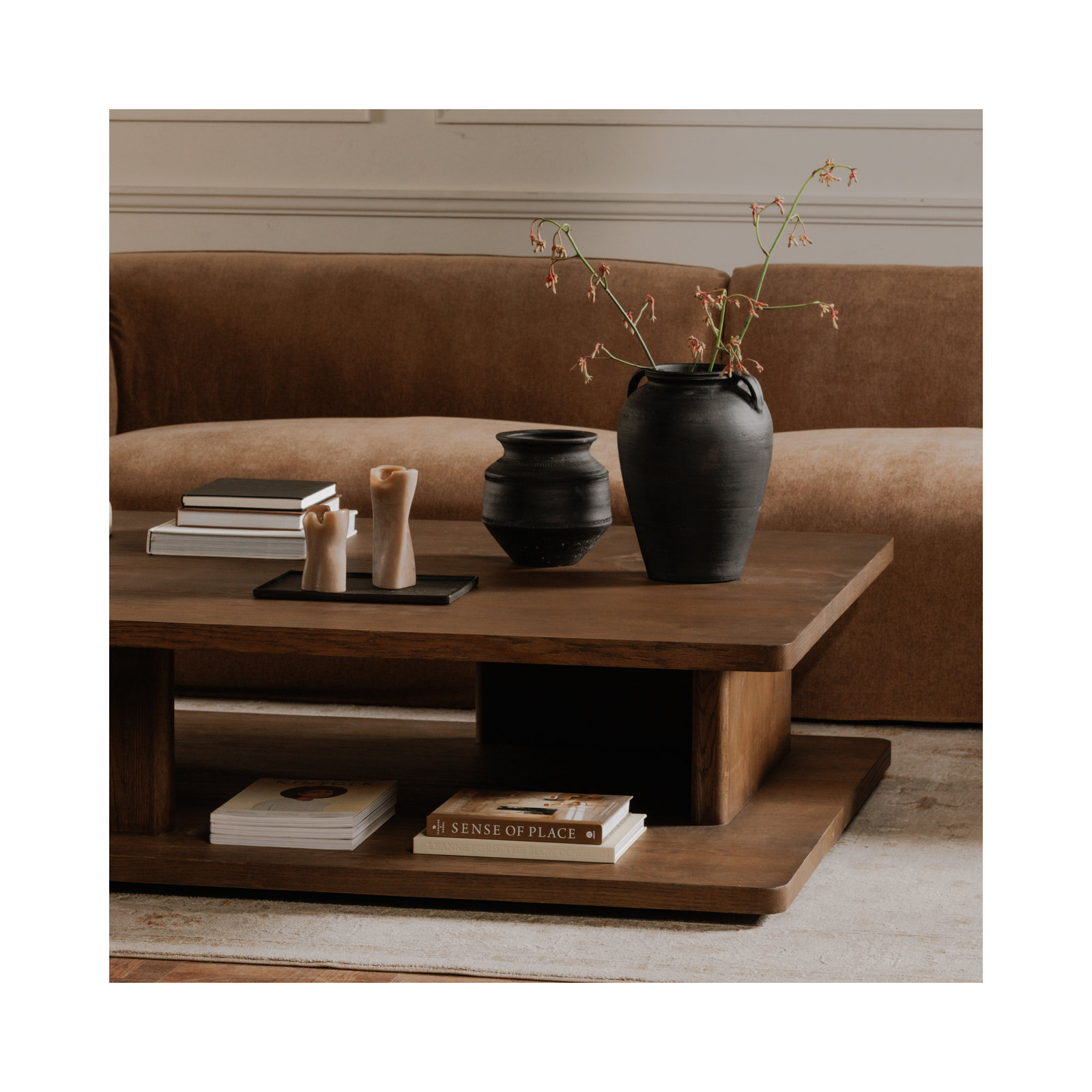 Andre Small Coffee Table Dark Brown, Dark Brown, 16" H x 64" L x 48" W