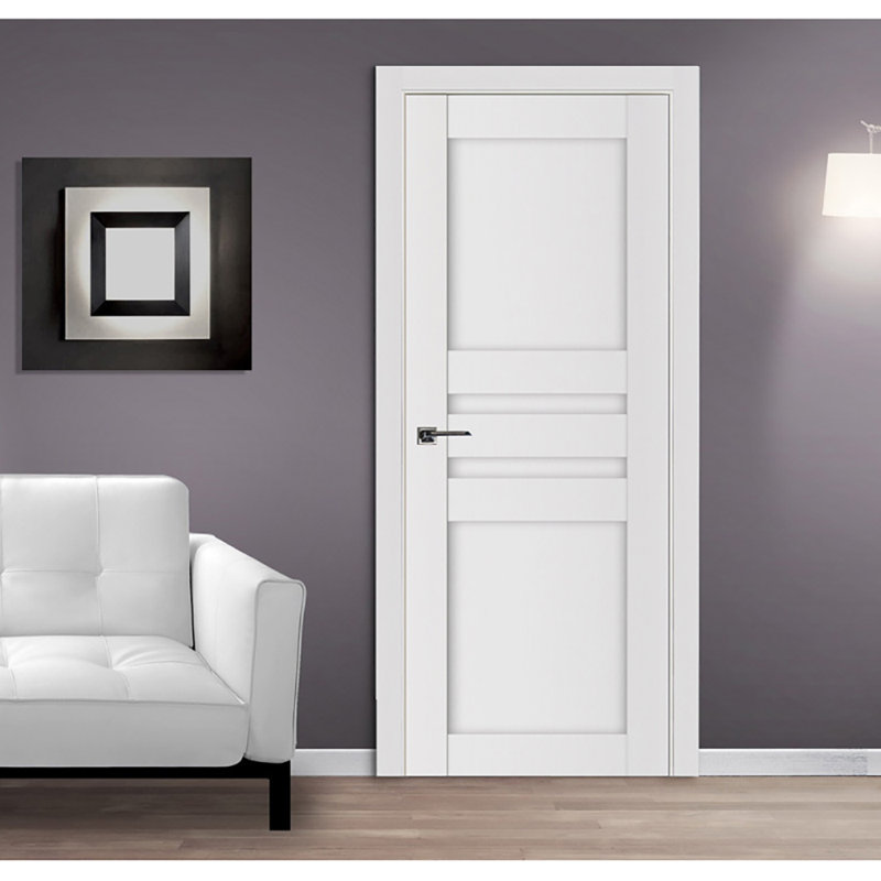 Porte intérieure stratifiée blanc pré-suspendu Stile 032, Gauche, 35,75 po x 80 po