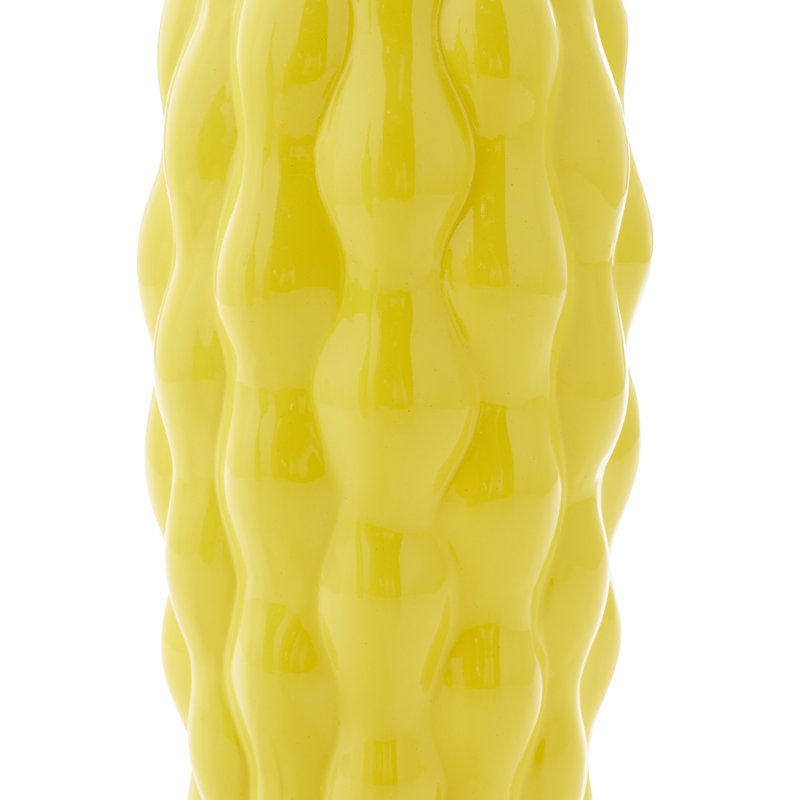 Coastal Charm 18" Trumpet Ceramic Vase Trio in Yellow, Orange, and Green