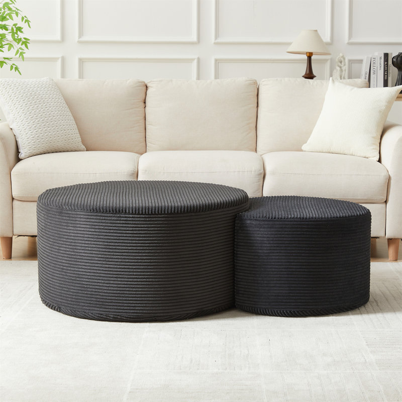 Ensemble de 2 tables basses gigognes, Noir