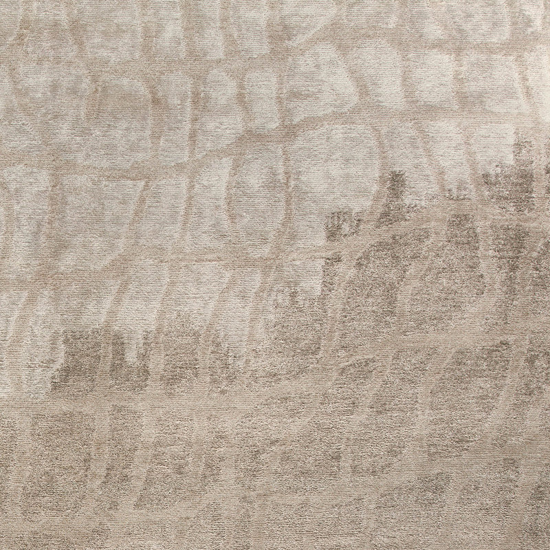 Hand Knotted Geometric Area Rug in Brown, Rectangle 9' x 12'