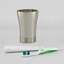 Oneita Metal Toothbrush holder | Compact Multi-Slot Holder for Toothbrushes,Razors & Makeup Accessories | Pewter