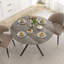 Table de salle à manger ronde pour 4 tables de cuisine avec pieds en acier gris et noir