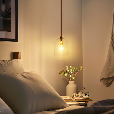 Luminaire suspendu simple en forme de dôme de style moderne pour îlot de cuisine l 7,9 po.