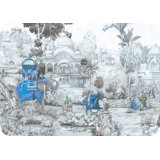 India Scene Cornflower 17.5'' Vinyl Placemat