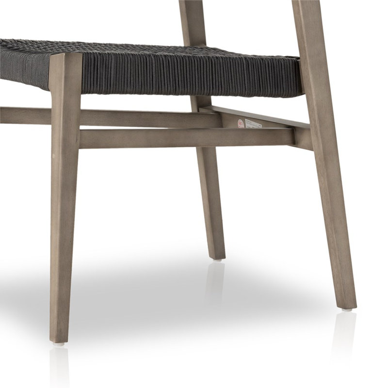 Outdoor Dining Side Chair, Gray/Black