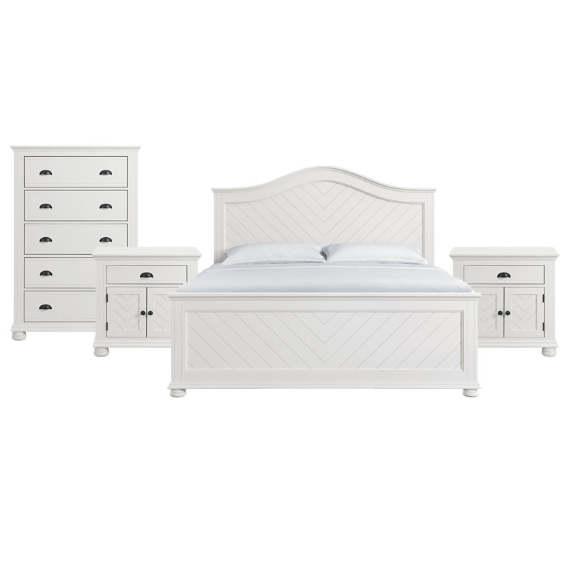 Ensemble de chambre avec très grand lit 4 pièces Briese, Ensemble de quatre pièces : lit, commode, deux ta, Très grand lit