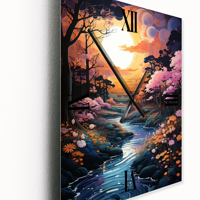 Alese - Horloge murale moderne Lake River, Grand