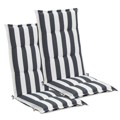  High Back Tufted Patio Chair Cushions Set of 2, 47 x 21 x 2.4 Inch