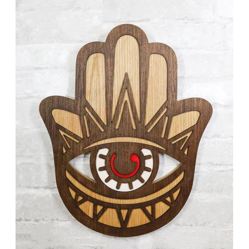 Décoration murale main de paume de Fatima Hamsa avec œil mauvais
