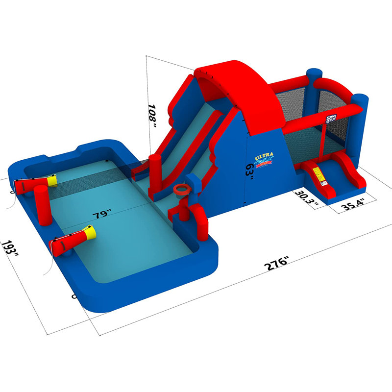 Ultra All-Play Inflatable Water Slide Park with Bounce House