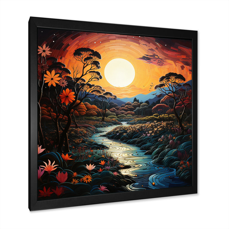 Indian Indian Paradise II - Imprimé, H 16 po x l 16 po x P 1 po, Cadre photo noir