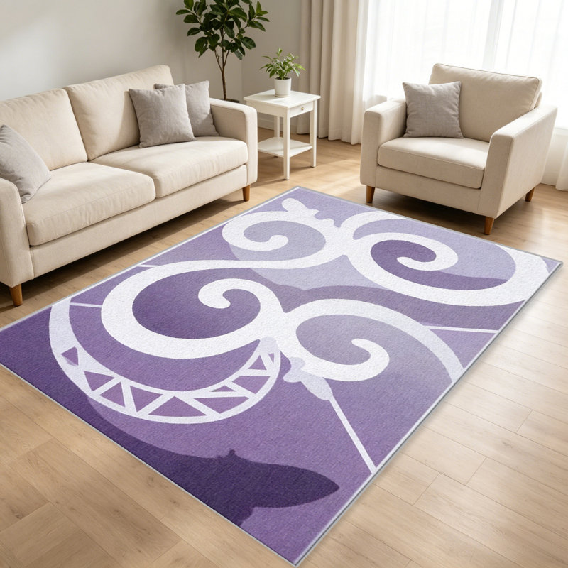 Purple Swirl carpet-easy to clean, machine-washable, soft and comfortable; suitable for door mats, kitchens, living rooms, bedrooms, corridors, and laundry areas. Easy to clean, durable carpet for home decoration.