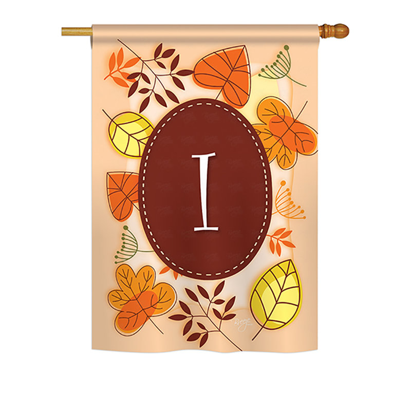Drapeau de maison en polyester à 2 côtés digramme d’automne, H 18,5 po x l 13 po, I