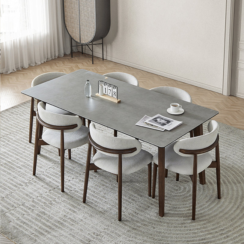 White Ash Sintered Table And Chairs Set, 29.52"H x 70.86"L x 35.43"W