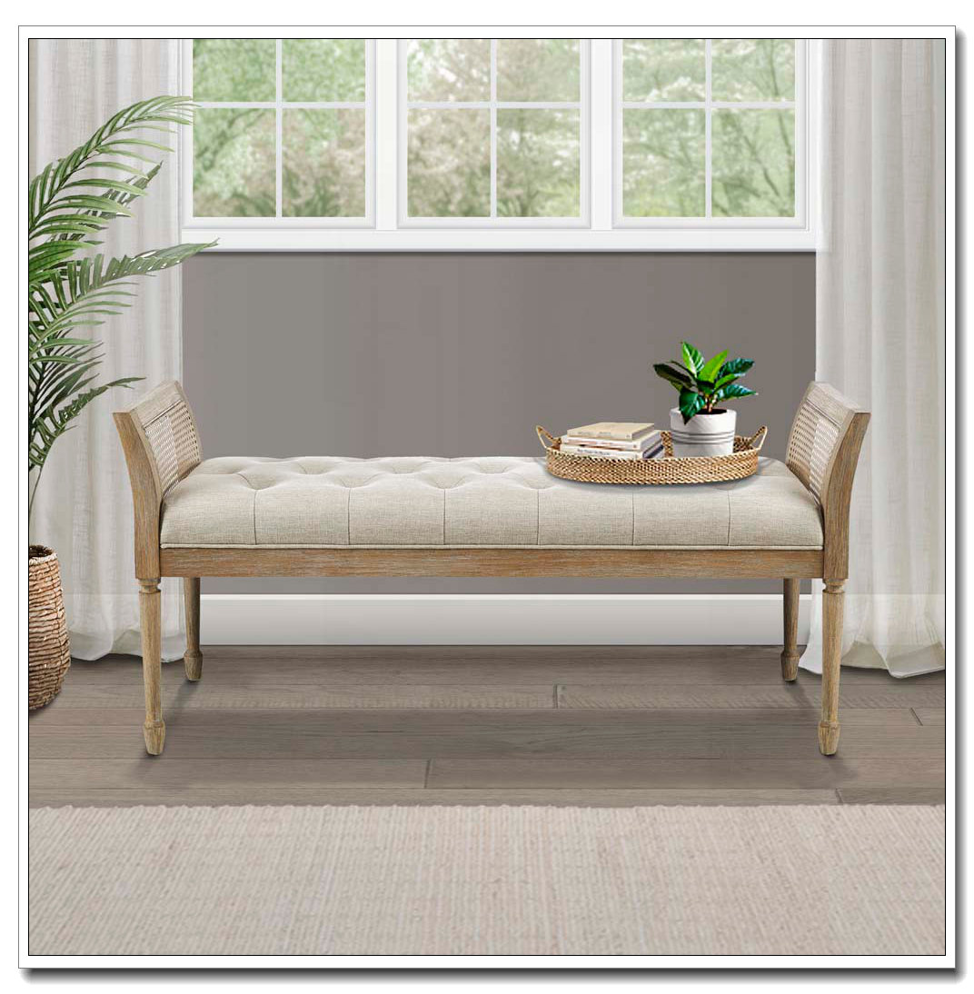 Transitional Bench Latitude Run® Transitional Bench with Frame & 100% Polyester Jacquard ...