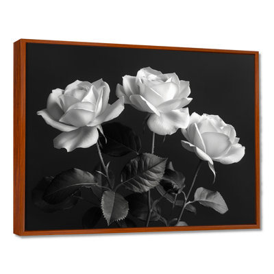 Monochrome Black And White Roses Bloom III - Roses Wall Art