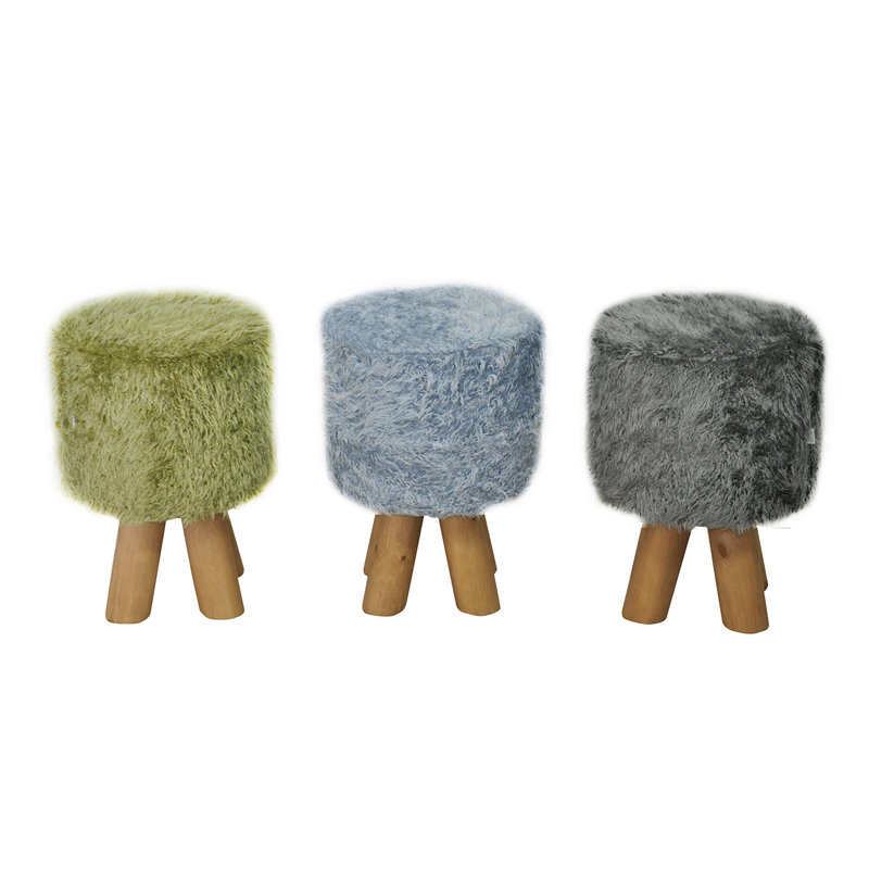 Solid + Manufactured Wood Accent Stool, Lime green
