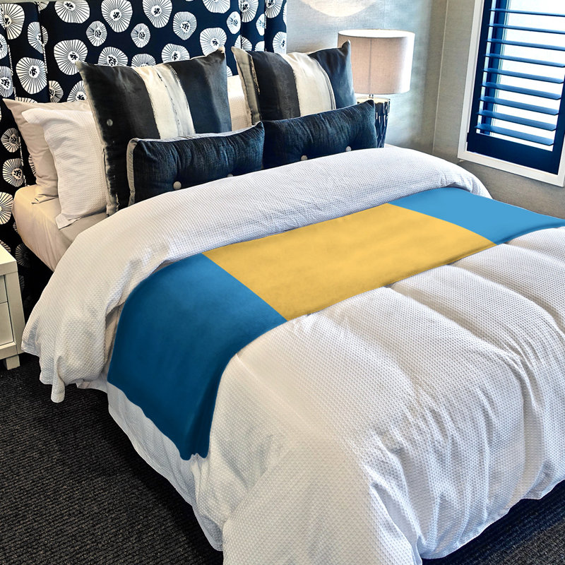 Oklahoma Quilted Throw Blanket, 50" W x 60" L, Basketball Blue/Yellow/Basketball Blue