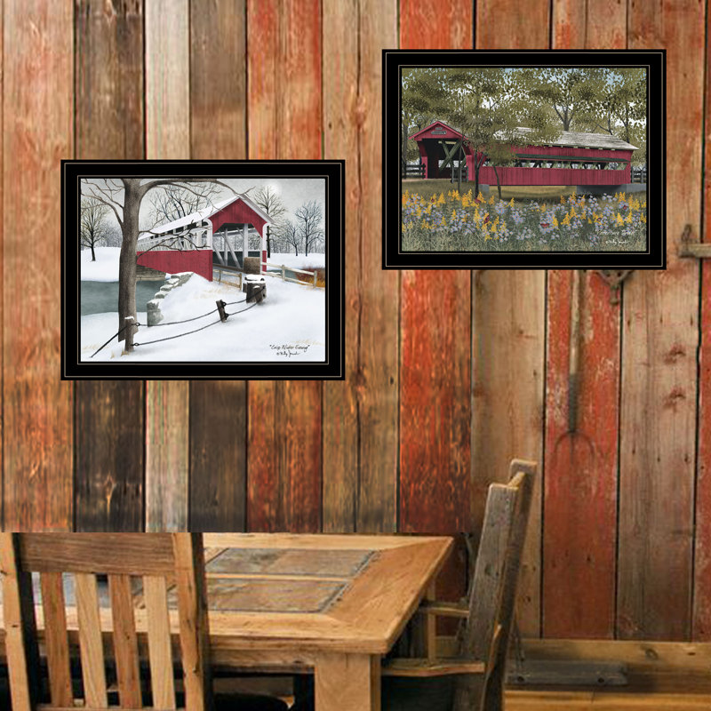 «Billy Jacobs Covered Bridge Collection III» par Billy Jacobs, ensemble de 2 reproductions d'art sur papier encadrées