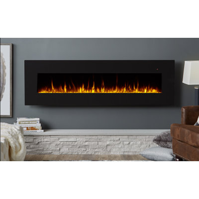 Corretto Wall Mounted Electric Fireplace in Black by Real Flame