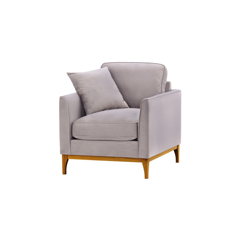 Jaar Upholstered Armchair, Elephant, Walnut